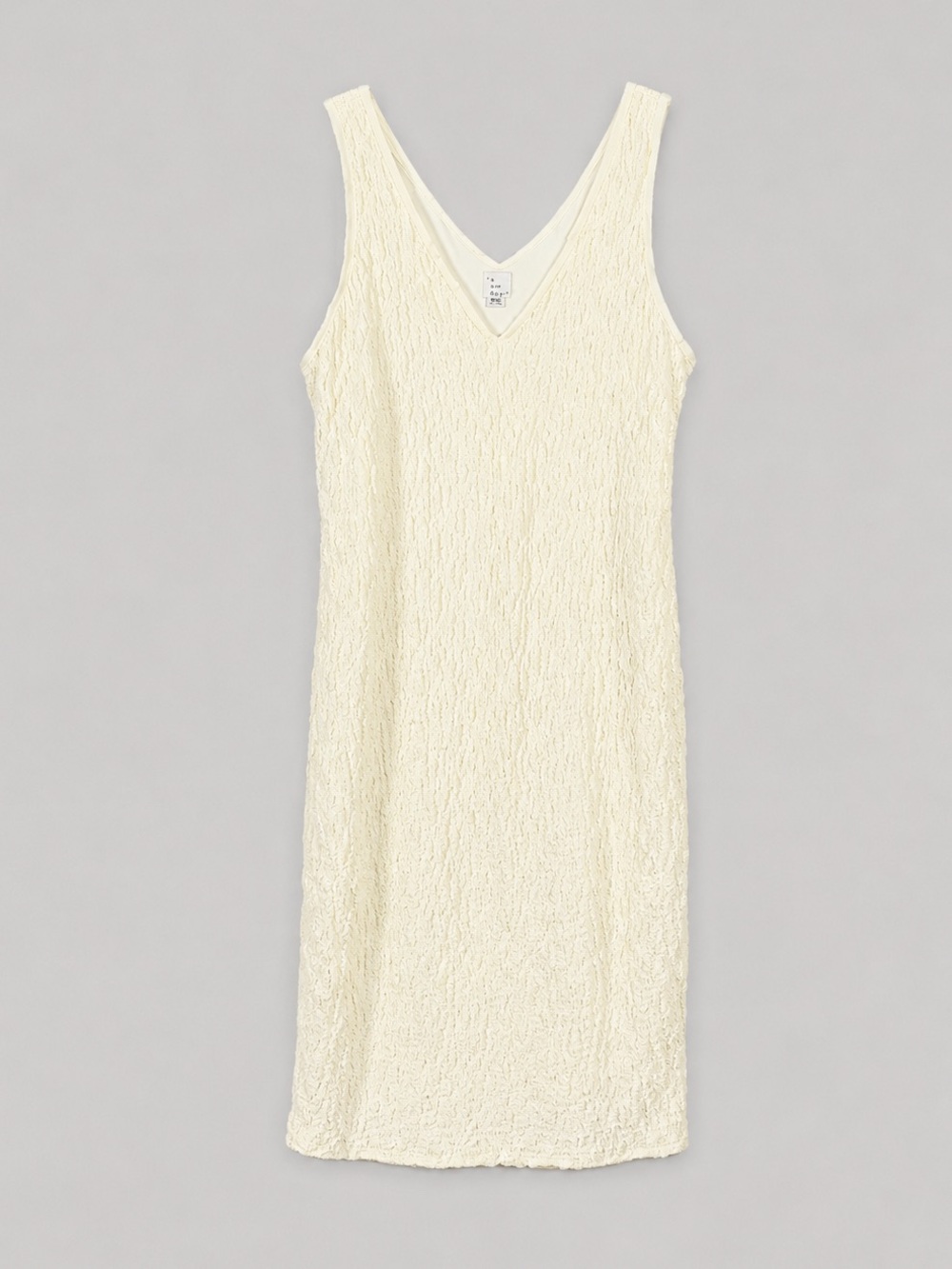 Textured Slip Dress Size Large Romantic Coastal Euro Summer Resort Cream Beach